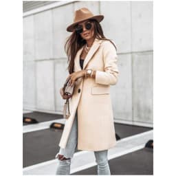 image-Autumn Winter Wool Coat For Women Long Sleeve Button Front Outerwear Warm Classic Style