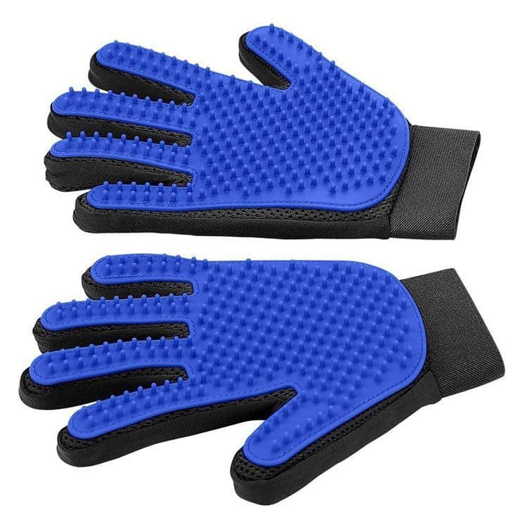 image-Silicone Cat Dog Bath Gloves - Sky Blue Hair Removal Brushes