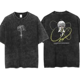image-Black Cartoon T-Shirt, Breathable, XXXL, Loose Fit, Men's