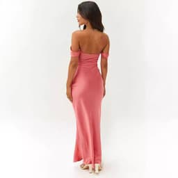 image-2023 Spring and Summer European and American New Ins One Shoulder Tube Top Satin Hip-Hip Backless Women's Dress Long Dress Evening Dress