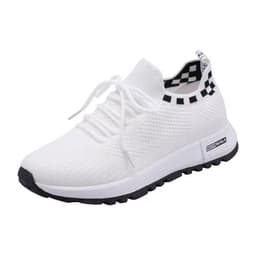 image-New Women's Running Shoes, White, Mesh, Flat Sole, Size 40