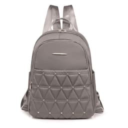 image-Large Capacity Women's Oxford Cloth Rhombus Backpack - Black