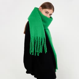 image-GINES LILY 28-Color Cashmere Scarf - Army Green, 43x225cm Warm