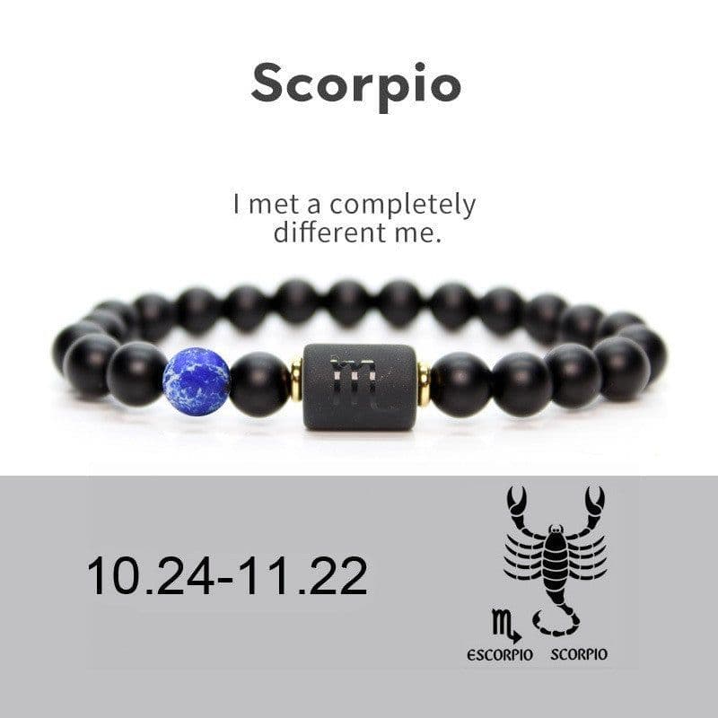 image-Constellation Bracelet - 8mm Natural Stone Agate Beads Unisex