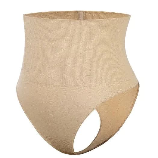 image-Mid-Waist Tummy Control Shaping Pants - Butt Lifting Sexy Thong (66 characters)