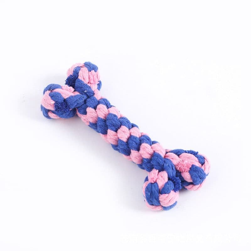 image-Cotton Rope Dog Teeth Cleaning Toy - Green and White