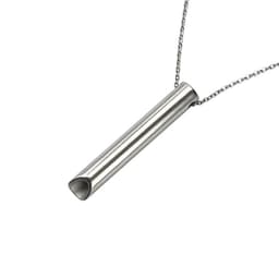 image-Stainless Steel Whistle Necklace - Meditation Breathing Pendant
