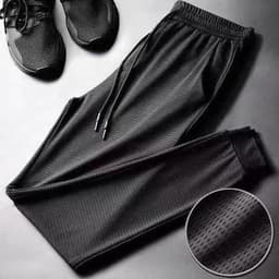 image-Weiyi Waffle Casual Pants Men - Black 5XL
