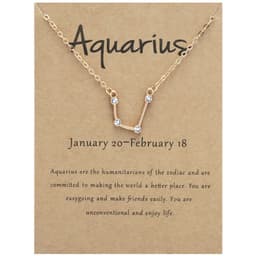 image-Yulu 12-Constellation Diamond Necklace Alloy Clavicle Chain - Brown