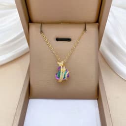 image-Titanium Steel Diamond Necklace - Women's Clavicle Chain