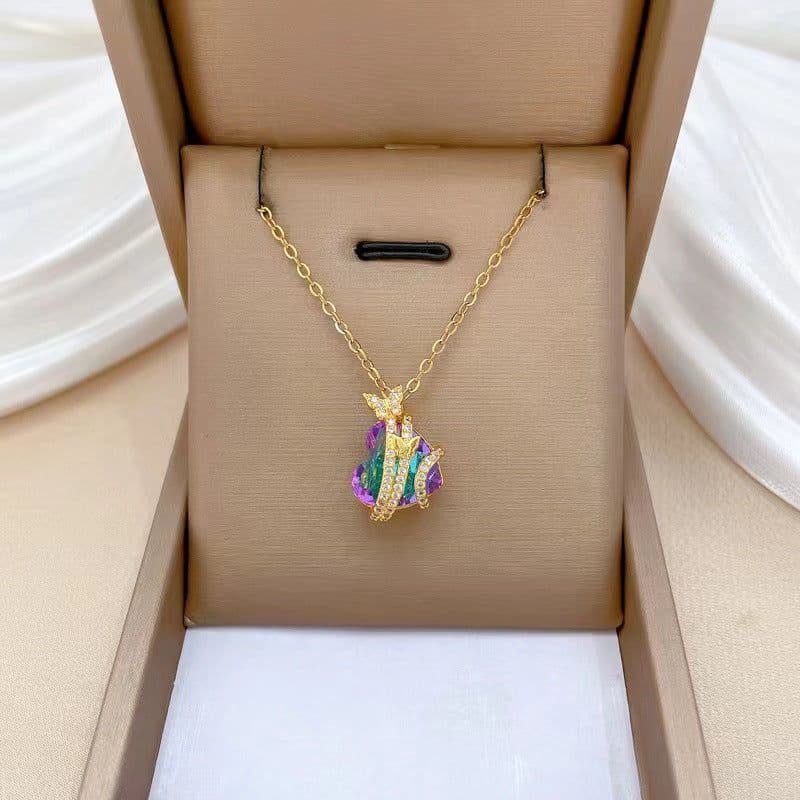 image-Titanium Steel Diamond Necklace - Women's Clavicle Chain