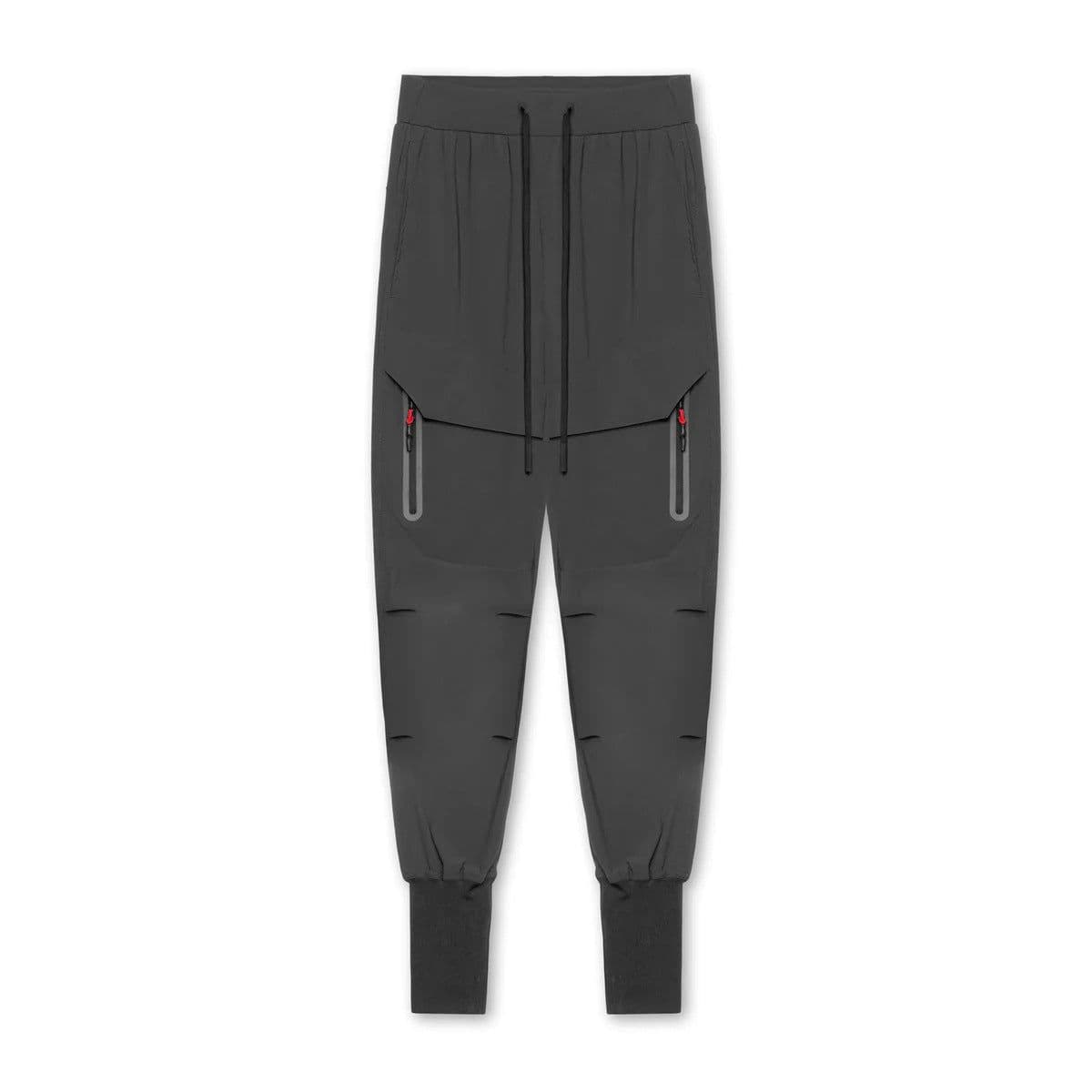 image-Men's Black Casual Sports Pants - Spring/Autumn