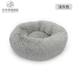 image-Plush cat litter kennel round removable and washable kennel winter warmth pet supplies bed dog bed kennel