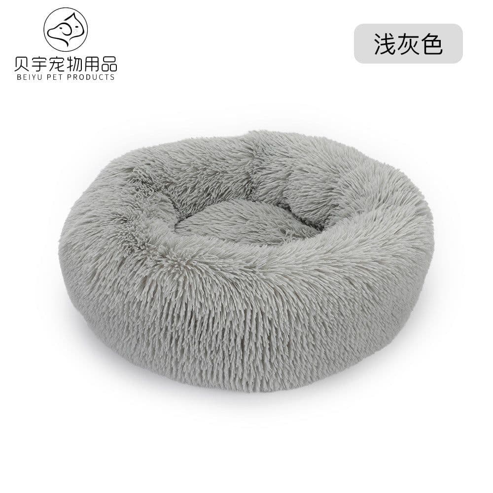 image-Plush cat litter kennel round removable and washable kennel winter warmth pet supplies bed dog bed kennel