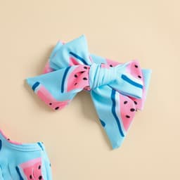 image-Cute Tiger Girls Swimsuit 3pc Set Watermelon