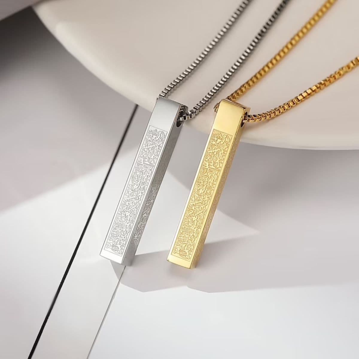 image-Lironda Titanium Steel Necklace - Rose Gold Geometry