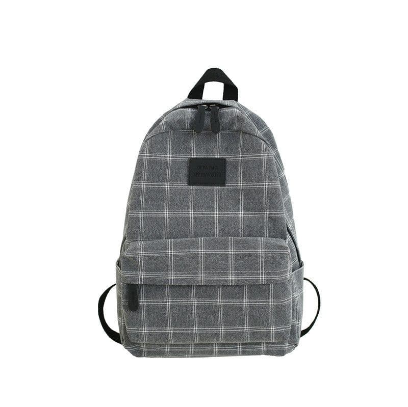 image-2021 autumn plaid rucksack female high school students junior high school students backpack college students simple and cute school bag