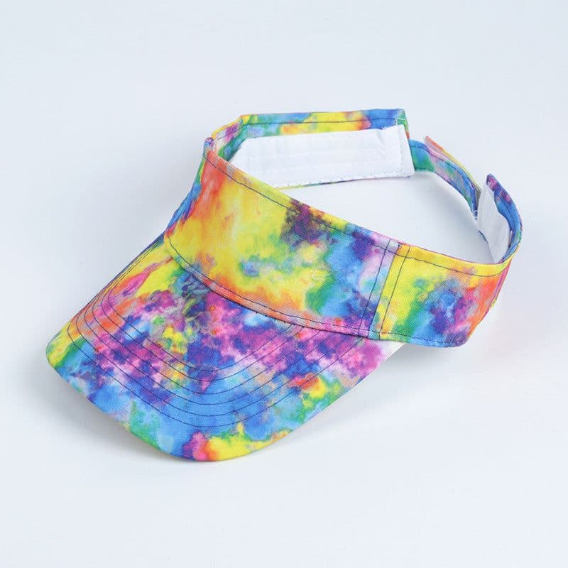 image-Hat female net red ins spring and summer tie-dye empty top peaked cap Korean version of trendy people outdoor sports baseball cap sun visor