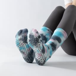 image-Yoga Pilates Socks - Non-Slip Tie-Dye Cotton High Tube