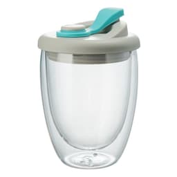 image-Double-Layer Borosilicate Glass Cup - Black 450ml