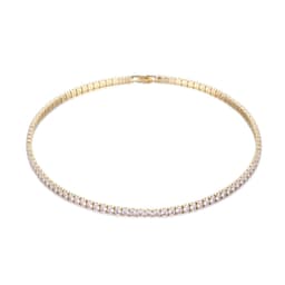image-Tennis Chain Necklace - Copper Zirconia 4mm 16" White Gold