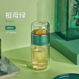 image-Ready-Made Double-Layer Tea Cup - Glass Insulated