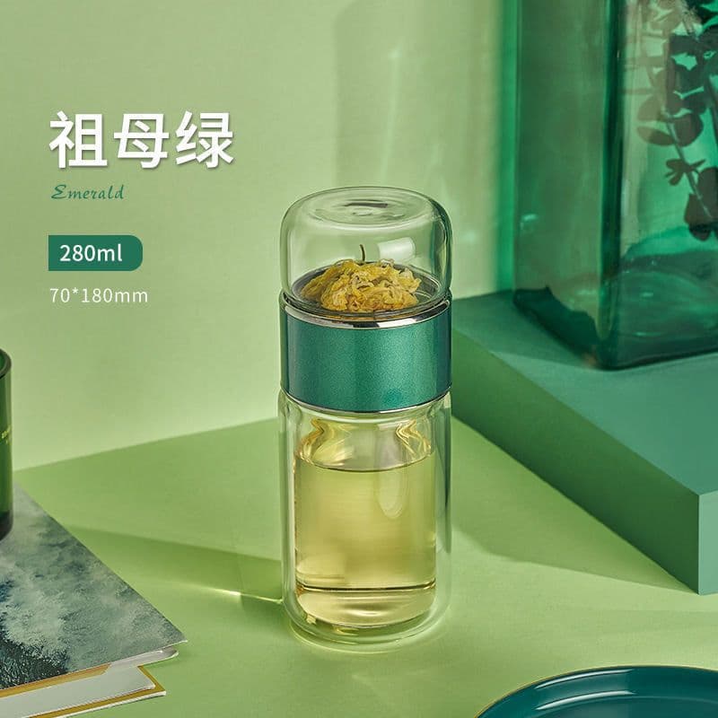 image-Ready-Made Double-Layer Tea Cup - Glass Insulated