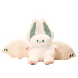 image-Bat Rabbit Plush Toy - White Angel Flying Rabbit Doll - PP Cotton