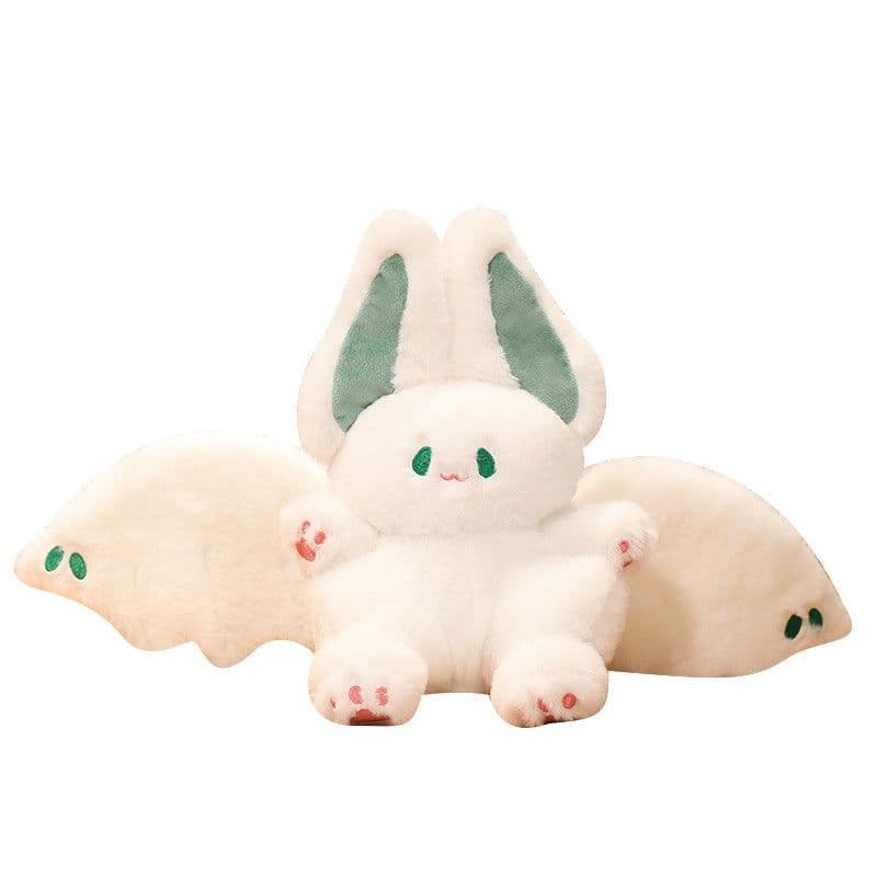 image-Bat Rabbit Plush Toy - White Angel Flying Rabbit Doll - PP Cotton