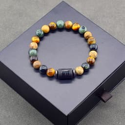 image-Tiger Eye Stone Zodiac Bracelet - Natural Stone Beaded