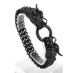 image-European and American Trend Jewelry Wholesale Men's Multilayer Bracelet Domineering Double Dragon Men's Bracelet Faucet Buckle