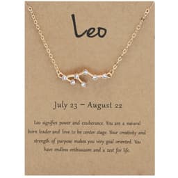 image-Yulu 12-Constellation Diamond Necklace Alloy Clavicle Chain - Brown
