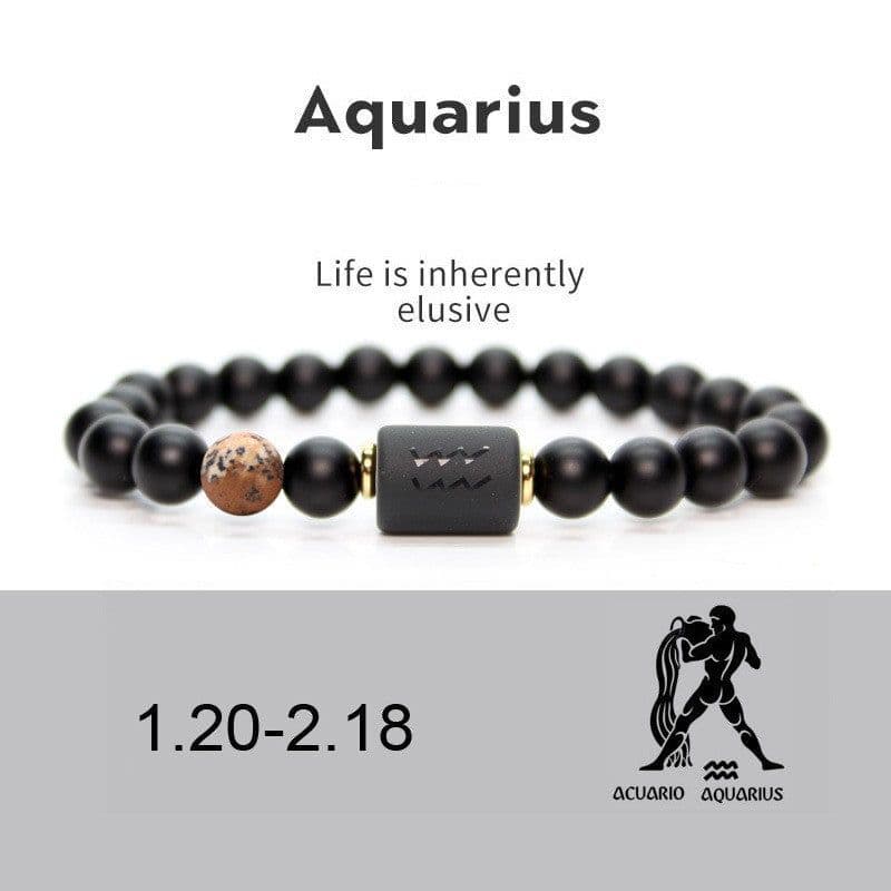 image-Constellation Bracelet - 8mm Natural Stone Agate Beads Unisex