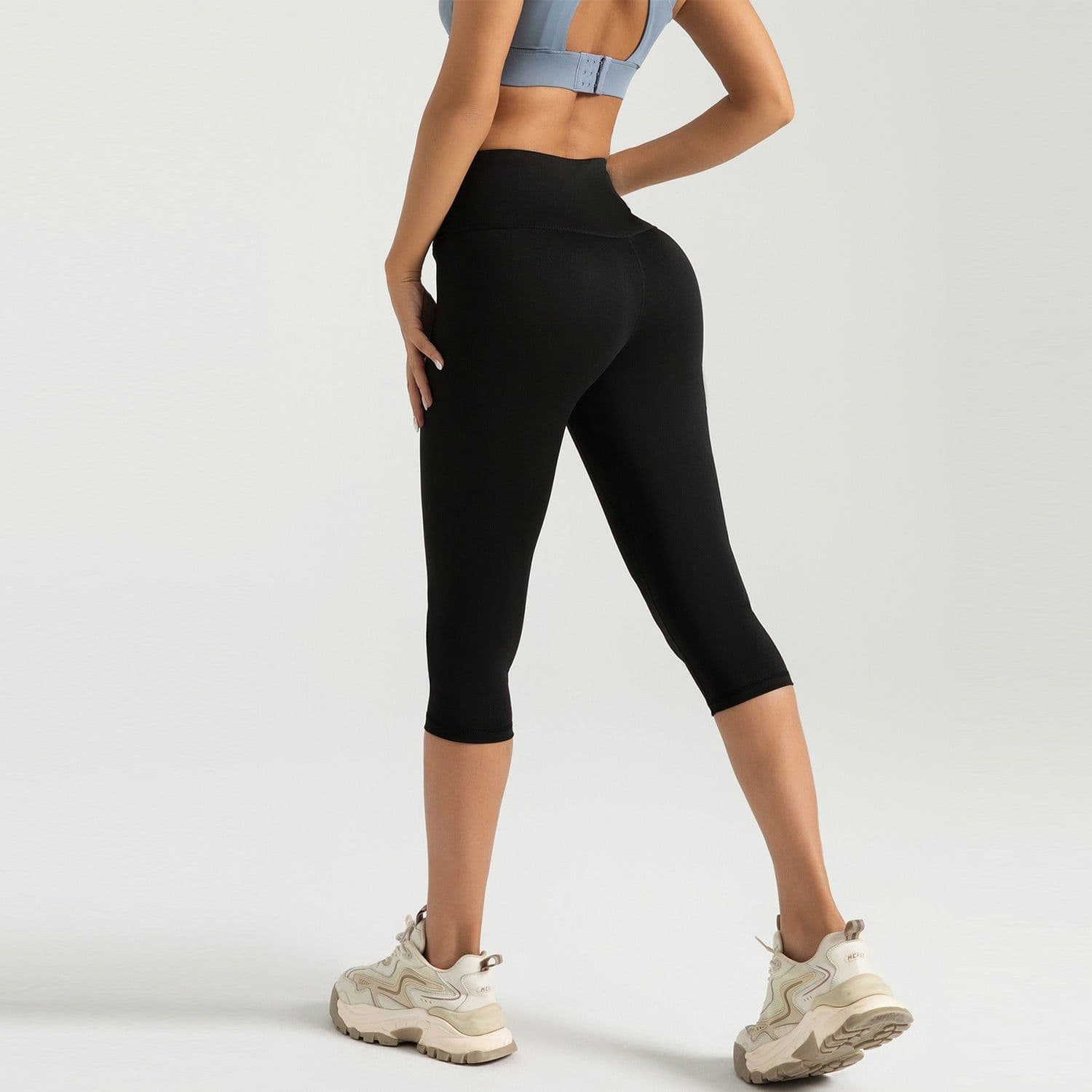 image-Peach High Waist 7-Point Yoga Pants - Quick Dry