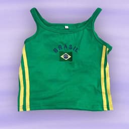 image-European American Y2K Blue Crop Top - Slim Fit