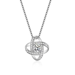 image-S925 Sterling Silver Four-Leaf Clover Necklace