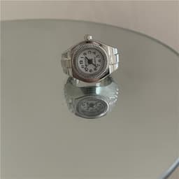 image-European Fashion Punk Watch Ring - Couples Mini Clock, Elastic, Retro (65 characters)