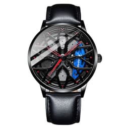 image-SVJ Men's Quartz Watch - 3D Hollow Forged Wheel Design