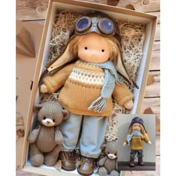 image-Waldorf Doll - Handmade Cotton Christmas Thumb Gift - Fu Luanna