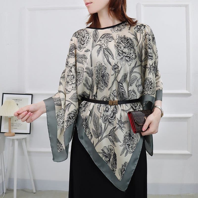 image-Silk Scarf Shawl - Women's Summer Sunscreen Large