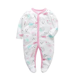 image-Baby Romper - Pink Long Sleeve Cotton 12M