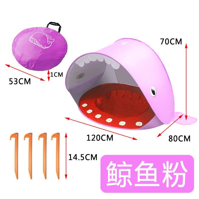image-Whale Style Pink Playhouse Tent - Beach Tent for Kids Ages 4-6