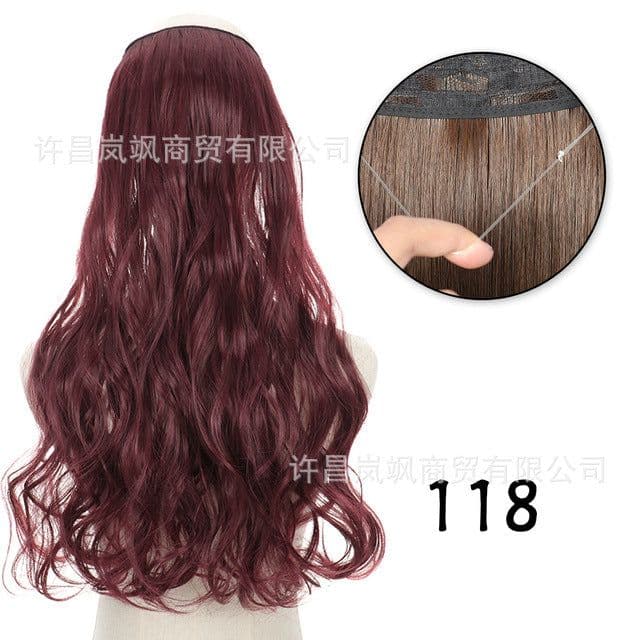 image-Lansa Adjustable Wig Piece 56 cm Seamless Long Curly Hair
