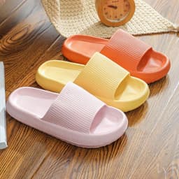 image-Unisex Xinhuiwang Flip Flops - Black, 44-45 Size, EVA Sole
