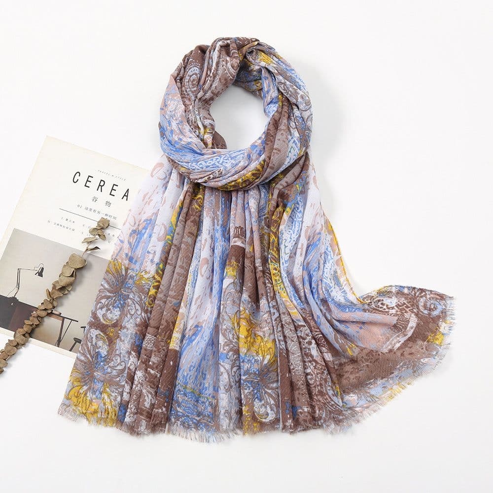 image-Japanese/Korean Butterfly Print Sun Protection Scarf, Beach Towel, 180x90cm