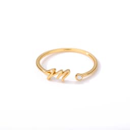 image-Cross-border simple letter ring English letter ring women's opening adjustable ring name ring spot