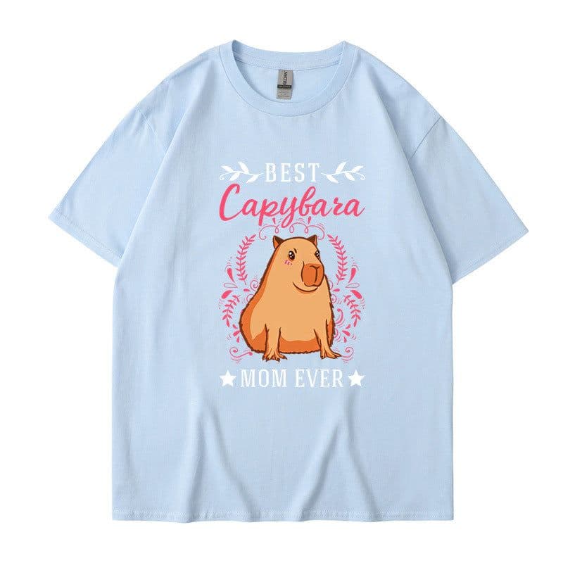 image-Cross-border independent station new summer cartoon cute Harajuku style printed cotton short-sleeved men's and women's T-shirt tops