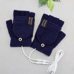 image-USB Heating Gloves - Navy Blue Touchscreen