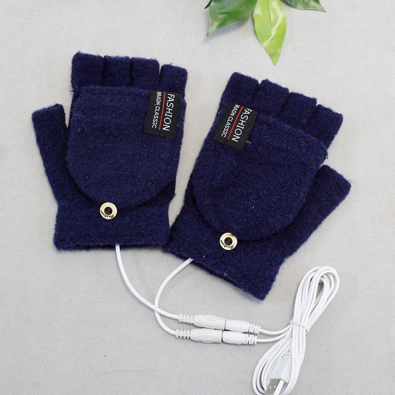 image-USB Heating Gloves - Navy Blue Touchscreen
