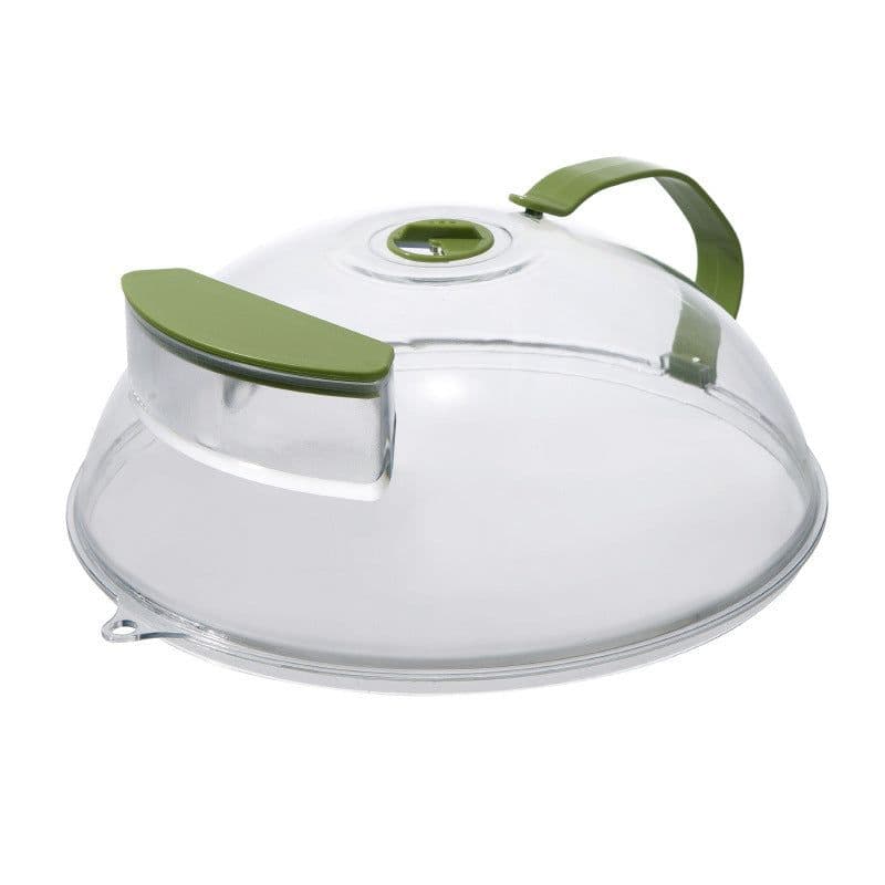 image-Microwave Oven Heating Cover with Handle - Green Large 30*11cm